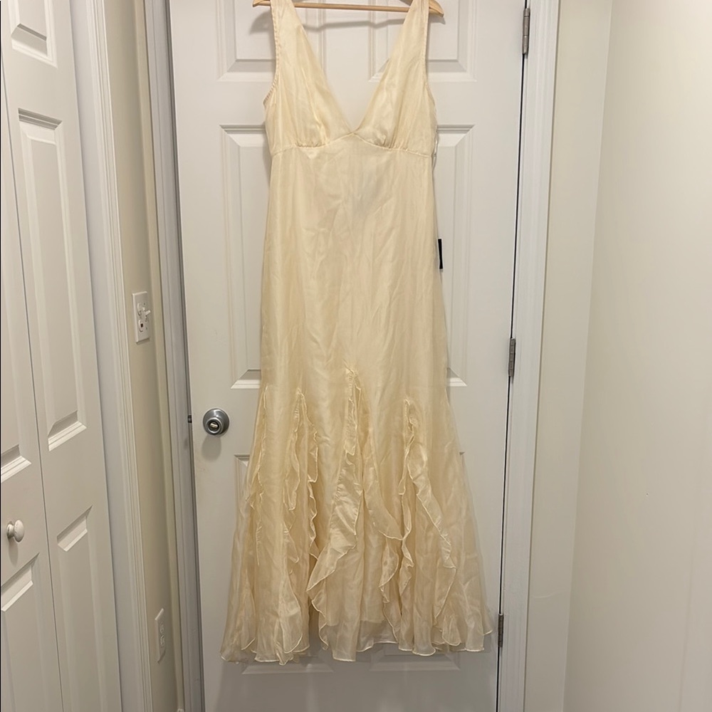 Lulu's Cream Maxi Dress